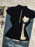 KYLETHOMASW  -  2000s Kawaii T-shirt Y2k Zipper Punk Goth Vintage Short Sleeve Slim Crop Top Harajuku Korea Woman Clothes Summer Fashion Emo Tee