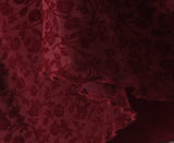 KYLETHOMASW  -  Sexy Wine red Flocking Flower Mesh Flare Sleeve Dress Woman Bow Square neck Package Hips A-line Mini Party Robe Bodycon