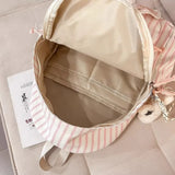 KYLETHOMASW  -  Japanese Cute Rabbit Ears Bag Student Mochila Teenage Girls Mochilas Mujer Stripe Bolsas Cute Kawaii Bags for Woman Backpack