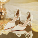 KYLETHOMASW  -  Sharp Pointed High Heels Women New French Style Single Shoe Sandals Women Paired with A Skirt Thin Heeled Pumps Women Shoes