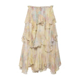 KYLETHOMASW  -  Chiffon Printed Irregular Maxi Skirts Women Summr Gypsy Retro Elastic Waist A-line Loose Falda Mujer Boho Beach Skirt