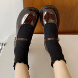 KYLETHOMASW  -  New Autumn Women Mary Jane Shoes Simple Glossy PU Ladies Causal Uniform Low-heeled Shoes Fashion Versatile Lolita Women's Pumps