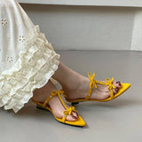 KYLETHOMASW  -  New Footwear Pointed Toe Women Wedges Slippers Female Slides Fashion Butterfly-Knot Ladies Heeled Slippers Sandals Shoes Pumps