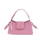 KYLETHOMASW  -  Women Sweet Polka Dot Patent Leather Underarm Bag Small Flap Design Single Short Handle Shoulder Bags Cute Daily Dating Handbags