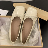 KYLETHOMASW  -  Spring New Women Flat Shoes Fashion Square Toe Shallow Slip On Ladies Casual Ballerina Shoes Soft Flat Ballet Shoes New