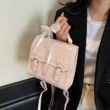 KYLETHOMASW  -  Sweet Square Jk Mochila Small Square Mochilas Mujer Bow School Bag Preppy Style Backpack 2025 New Teenage Girls Backpacks