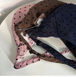 KYLETHOMASW  -  Streetwear Polka Dot Office Lady Shoulder Bag Women Canvas Drawstring Pleated Hobo Bags Y2k Aesthetic Handbags Crossbody Korean