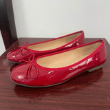 KYLETHOMASW  -  Glossy Red Bow Decor Round Toe Women's Flats and Loafers, Soft Patent Daily Sapato Feminino,Lightweight Commute Zapatos De Mujer