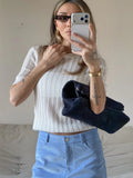 KYLETHOMASW  -  Hollow Short Knit Top Spring/Summer New Round Neck Short Sleeve Slim Spice Sweater