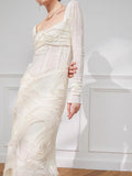 KYLETHOMASW  -  High End White Dress For Women'S Spring Style French Design, With A Super Beautiful Long Skirt Underneath