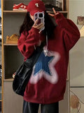 Kylethomasw Y2K Zip Up Hoodie Women Sweet Star Graphics Sweatshirts Fashion Red Oversized Sport Coat Grunge Female Harajuku Clothes