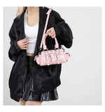 KYLETHOMASW  -  Vintage Pink Y2k Messenger Bag Purse Women 2025 Leather Rivet Chic Handle Casual Crossbody Bags Retro Hand Bag Aesthetic