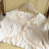 KYLETHOMASW  -  Ruffles Thin Jackets for Women Japanese Style Vintage Lolita Sunscreen Chaquetas Sweet Girls Spring Summer Elegant Veste Femme