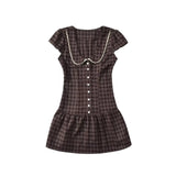 KYLETHOMASW  -  Evening Party Dresses Short Lace Trim Luxury Dresses Women Summer Polka Dot Print Short Sleeve Dresses Sexy