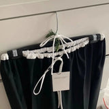 KYLTHOMASW  -  2024 Summer Vintage Korean Retro High Street Black and White Stitching Elastic Lace-up Streetwear Fashion Wide Leg Pants