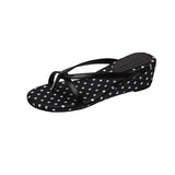 KYLETHOMASW  -  French Vintage Polka Dot Women's Herringbone Flip Flops Summer Wedge Toe-Post Sandals Gentle Style Niche