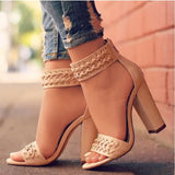 KYLETHOMASW  -  Female Sandal High Heels 2025 Summer Large Size Sale Of Women's Shoes Open Toe Girls Multicolored Closed High-heeled Fashion Big