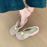 KYLETHOMASW  -  Summer Leisure Toe-Open Sandals Slippers Trendy Rubber Bottom Flat Head Casual Slip-On Shoes High Aesthetic Value