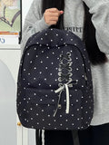 KYLETHOMASW  -  Dot Mochilas Mujer Bandage Bow Mochila Teenage Girls Bag Portable Lightweighte Bolsas Student Backpack Travel Bags for Woman