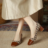KYLETHOMASW  -  Retro Women's Shoes Exquisite Square Head Shallow High Heels for Woman Elegant French Casual Shoes Designer Shoes Zapatos Mujer