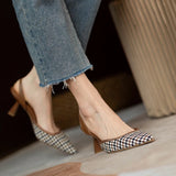 KYLETHOMASW  -  Pointed Toe Women's Sandals Elegant Slippers High Heels Shoes 2025 Summer Sexy Brand Slingback Shoes Dres Pumps Mujer De Slides
