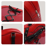 KYLETHOMASW  -  Red Apple Shape Gothic Lolita Ita Backpack Cross Lace Up Bow Clear Window Anime Badge Display Bag Y2k Cute Cosplay Shoulder Bag