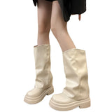 KYLETHOMASW  -  Autumn 2025 Ankle Women Chelsea Boots Flats Platform Shoes Woman Pu Leather Fashion Motorcycle Boots Snow New Short Boots Woman