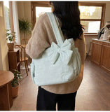 KYLETHOMASW  -  Lightweight Commuting Tote Bag Bow Versatile Shoulder Bags for College Students