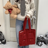 KYLETHOMASW  -  Streetwear Fluffy Y2k Aesthetic Women's Handbags Sweet Kawaii Pocket Shoulder Bags Fashion All Match Shopping Underarm Bag