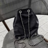 KIylethomasw Gothic Black Y2k Backpacks Women New Punk Dark Hot Girls Chain Casual Backpack Ladies Harajuku Vintage Mochila Aesthetic