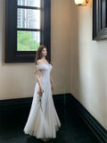 KYLETHOMASW  -  Spring Summer French Fashion Elegant Evening Gown Women's Backless Sexy Tulle Bandeau Party Dress Chic High-end Banquet Gown