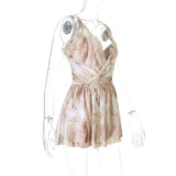 KYLETHOMASW  -  Neck Sling Skirt Printed Halter Strap Design Deep V-neck Dress