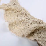 KYLETHOMASW  -  Western retro suede lace patchwork strap irregular short top American spicy girl niche sexy hanging neck vest