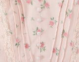 KYLETHOMASW  -  French Elegant Pink Floral Lace Embroidery V-neck Cotton Sleeveless Dress For Women Slim Fit Mini Party Dresses Vestido