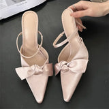 KYLETHOMASW  -  Design Style Butterfly-knot Thin High Heels Women Pumps Fashion Pointed Toe Banquet Wedding Female Shoes