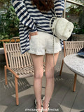 KYLETHOMASW  -  New Beige High Waist Denim Shorts Women Vintage Casual Mini Jeans Shorts Summer 2026