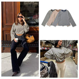 KYLETHOMASW  -  European and American style round neck long sleeve striped T-shirt top 2025 early autumn new fashion all-match bottoming shirt
