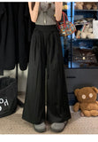 KYLETHOMASW  -  Summer High Waist Wide Leg Pants Women Clothing Japan Style Fashion Elastic Waist Bandage Baggy Black Khaki Long Pants