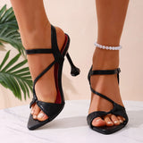 KYLETHOMASW  -  Women's Sandals Summer New Woman Pointed Toe High Heels Ladies Shoes Female Buckle Strap Female High-Heeled Sandals  235