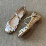 KYLETHOMASW  -  New Golden Shell Decor Mary Jane Flats,Metallic Glitter Party Casual Shoes for Women Daily Dress,sapatos Femininos Elegante