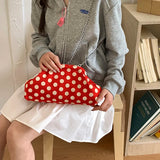 KYLETHOMASW  -  Women Polka Dot Soft Fabric Cloud Shoulder Bag Chain Crossbody Bags New Trend Casual Daily Fashion Handbags and Purses