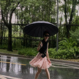 KYLETHOMASW  -  Versatile Summer Pink A-Line Skirt Women High Waist Party Flared Mini Skirt Casual White Lace Trim Boho Skirt 279A