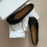 KYLETHOMASW  -  Split Toe Women Ballet Flats Fashion Tabi Shoes Casual Slip-on Loafers Ladies Pleated Leather Espadrilles Zapatillas Mujer