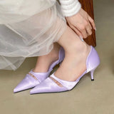 KYLETHOMASW  -  Pointed Toe Pumps Women Summer 2024 New Sandals Female Slingback High Heels Designer Brand Comfy Elegance Low Heel Office Shoes