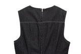 KYLETHOMASW  -  2025 Spring Minimalist Women's Denim Dress Elegant Denim Color Slim Fit Dress Tank Dress For Ladies