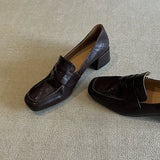 KYLETHOMASW  -  New style women's loafers, slip-on casual small leather shoes, high heels French single shoes