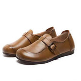 KYLETHOMASW  -  Leather Shoes for Women Spring/autumn New Soft Soled and Soft Faced Mom Pumps Retro Anti Slip and Breathable Leather Shoes Women