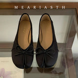 KYLETHOMASW  -  Novelty satins Leather bowknot Split Toe flat shoes woman mary janes Japanese trotters flats Tabi ninja loafers women Moccasins