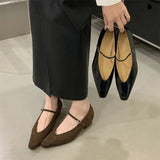 KYLETHOMASW  -  New Retro Women Shoes Exquisite Square Head Low Heels for Woman Elegant French Casual Shoe Fashion Designer Shoes Zapatos Mujer