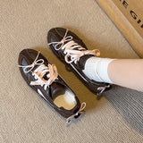 KYLETHOMASW  -  Retro Ballet-Style Round-Toe Derby Shoes for Women, Spring and Autumn, Niche Bow Tie Design, Versatile Platform Flats